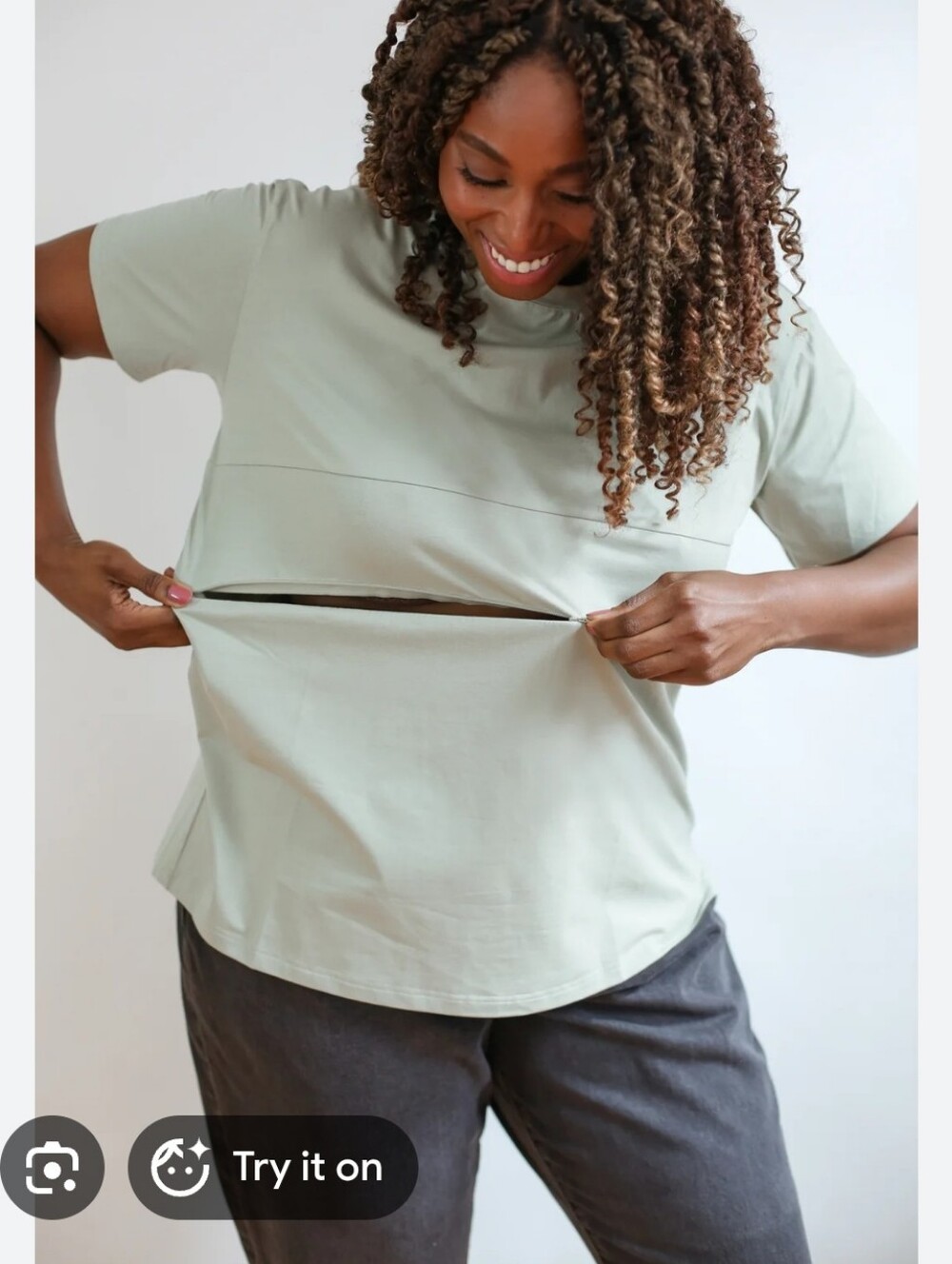 Move Mama Full Zip Nursing T-Shirt Womens Size Small